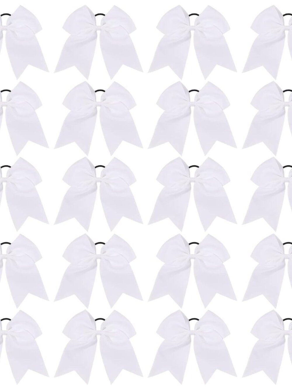 20 PCS 8 Inch Cheer Hair Bows Large Cheerleading Big Hair Bows with Ponytail Hol